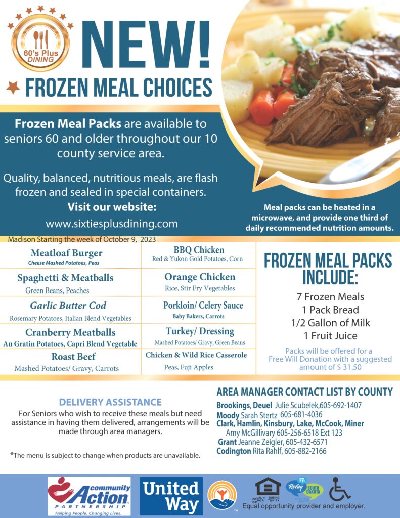 Madison Frozen Meal Choices -October 2023 Main